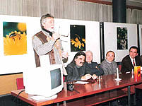 Dobrica Erić, Sloba Pavićević, Dragutin Popesković, Aca Marković, Kragujevac, 2000.